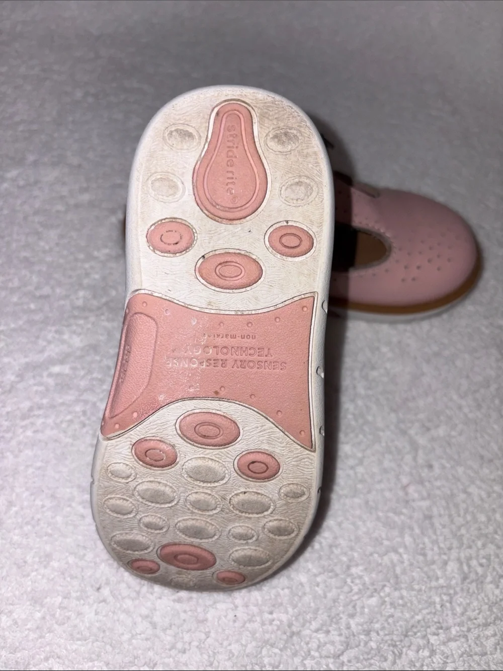 Stride Rite Nell Maryjane t-strap Girls Pink Leather Dress Shoes 7